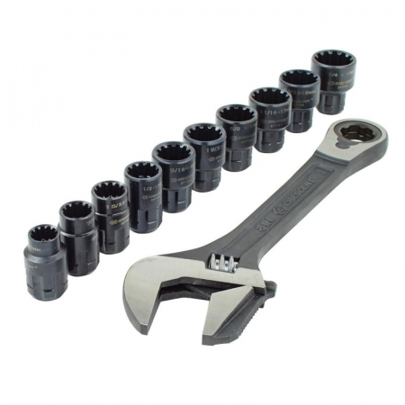 Truse Chei - Set cheie reglabila cu clichet si capete tubulare 3 in 1 Crescent CPTAW8, 11 piese