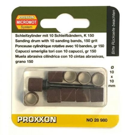 Set cilindri de slefuire Proxxon 28980, Ø10 mm, granulatie K150, 11 piese