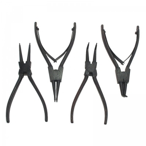 Clesti Fixare & Prindere - Set de clesti cu varf drept si indoit pentru inele de siguranta Mannesmann 1047, 170 mm, 4 piese