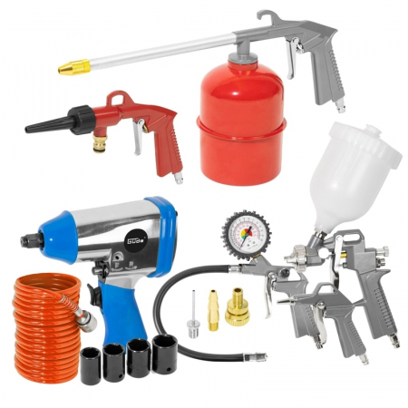 Set compresor cu doi cilindri 405/10/50 Gude 71177, 2200 W, 50 l, 10 bari, 15 piese [1]