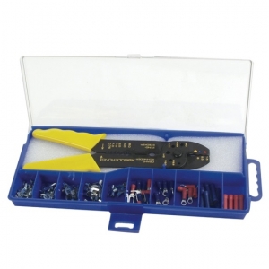 Cleste Sertizat - Set cleste pentru sertizat cu conectori si terminale Mannesmann 208-3, 102 piese