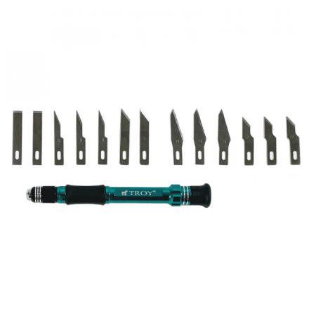 Cuttere - Set cutter tip bisturiu cu capete interschimbabile Troy 21604, 14 piese