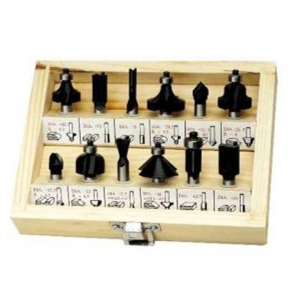 Freze Lemn - Set de freze pentru lemn Mannesmann 545-012, Ø8 mm, 12 piese