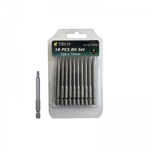 Set Biti - Set de biti torx Cr-V Troy 22242, T20, 75 mm, 10 bucati