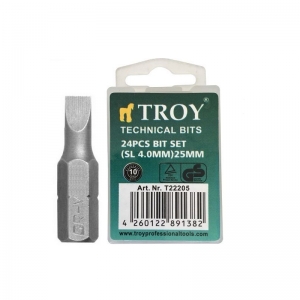 Set de biti drepti Troy 22205, SL4, 25 mm, 24 bucati
