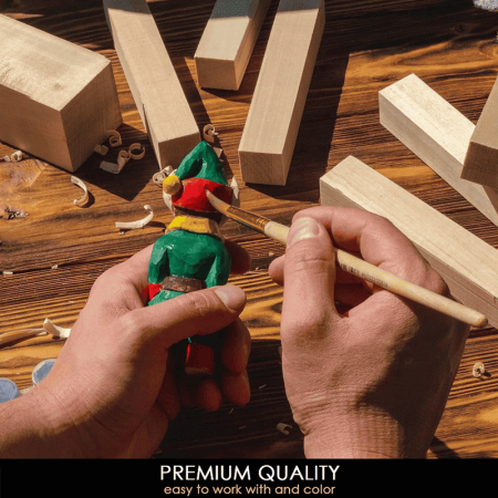 Set de blocuri din lemn pentru sculptura BeaverCraft BW12, 12 piese [6]