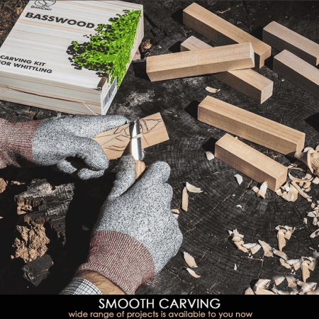 Set de blocuri din lemn pentru sculptura BeaverCraft BW12, 12 piese [4]