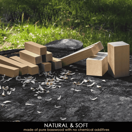 Set de blocuri din lemn pentru sculptura BeaverCraft BW12, 12 piese [5]
