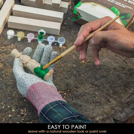 Set de blocuri din lemn pentru sculptura BeaverCraft BW16, 16 piese [4]