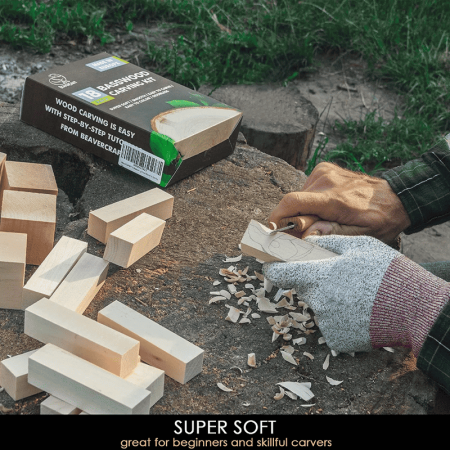 Set de blocuri din lemn pentru sculptura BeaverCraft BW18, 18 piese [3]