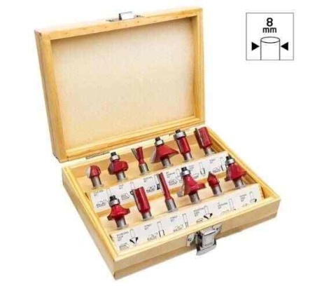 Set de freze pentru lemn ROX Wood 153ROX0310, Ø8 mm, 12 piese [1]