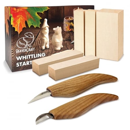 Articole Pentru Gradina - Set de sculptura in lemn BeaverCraft S16, 7 piese