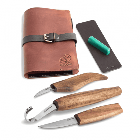 Articole Pentru Casa - Set de sculptura in lemn BeaverCraft S13X, 5 piese, plus husa din piele