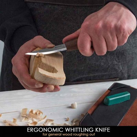 Set de sculptura in lemn BeaverCraft S14X, 5 piese, plus husa din piele [6]