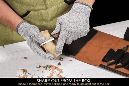 Set de sculptura in lemn BeaverCraft S15X, 5 piese, plus husa din piele [4]