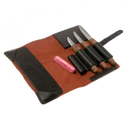 Set de sculptura in lemn BeaverCraft S19X, 5 piese, plus husa din piele [1]