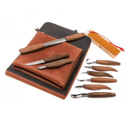 Articole Pentru Gradina - Set de sculptura in lemn BeaverCraft S50X, 14 piese, plus rucsac din piele
