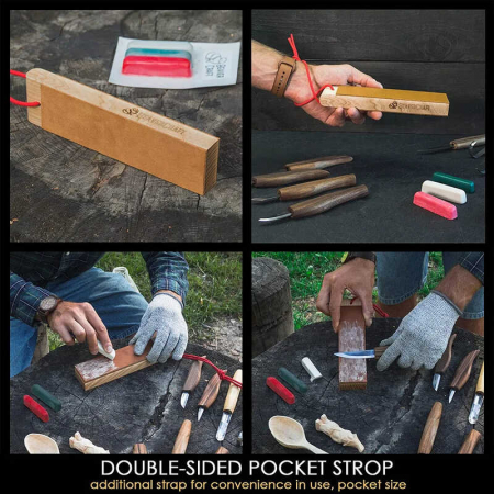 Set de sculptura in lemn BeaverCraft S50X, 14 piese, plus rucsac din piele [8]