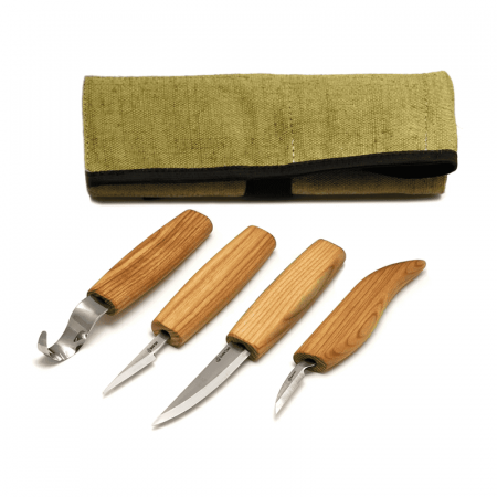 Cutite sculptura lemn - Set de sculptura in lemn, in cutie BeaverCraft S09, 4 piese