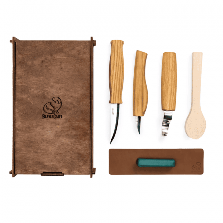 Cutite sculptura lemn - Set de sculptura in lemn, in cutie BeaverCraft S13book, 6 piese