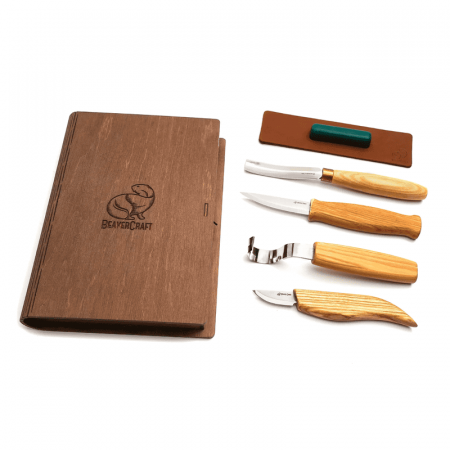 Articole Pentru Gradina - Set de sculptura in lemn, in cutie BeaverCraft S43book, 6 piese