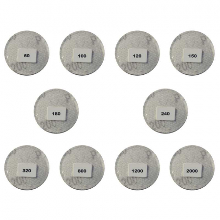 Set discuri abrazive pentru masini de gaurit si insurubat Troy 25930, Ø50 mm, granulatie P60-P2000, 100 piese [1]