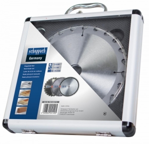 Set discuri pentru fierastrau circular, taiere tip TCT Scheppach 7901200715, Ø210x30 mm, 3 piese