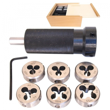 Set filiere si suport Micromot Proxxon 24082, M3-M10, 7 piese [3]