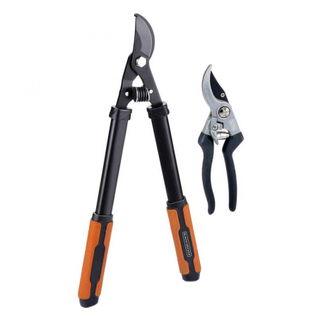 Unelte de Gradinarit - Set foarfeci de gradina Black & Decker BXGTTO7022, 210-535 mm, 2 piese