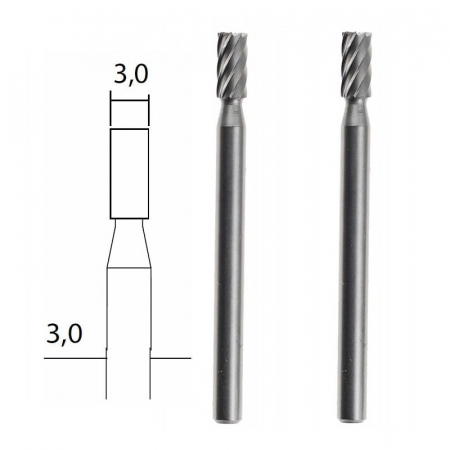 Set freze din otel-wolfram-vanadiu de forma cilindrica Micromot Proxxon 28722, Ø3 mm, 2 bucati [2]