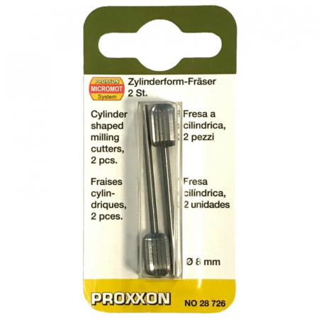 Set freze din otel-wolfram-vanadiu de forma cilindrica rotunjita Micromot Proxxon 28726, Ø8 mm, 2 bucati