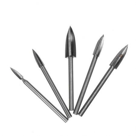 Accesorii polizoare drepte - Set freze pentru lemn de gravat si sculptat ROX Wood 153ROX0064, 5 piese