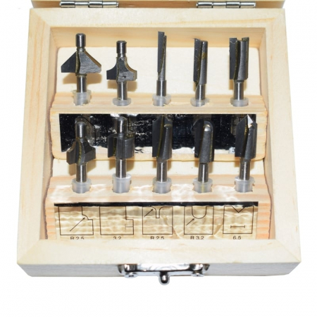 Set freze pentru lemn Micromot Proxxon PRXN29020, Ø3.2 mm, 10 piese [1]