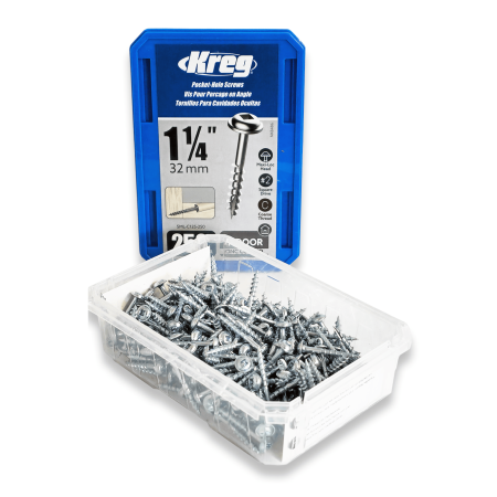 Suruburi si dibluri - Set holtsuruburi pentru gauri in lemn Kreg SML-C125-250, Ø8x32 mm, 250 bucati