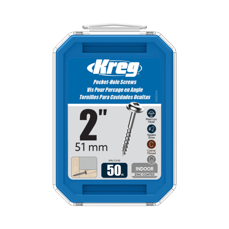 Suruburi si dibluri - Set holtsuruburi pentru gauri in lemn Kreg SML-C2-50, Ø8x50 mm, 50 bucati
