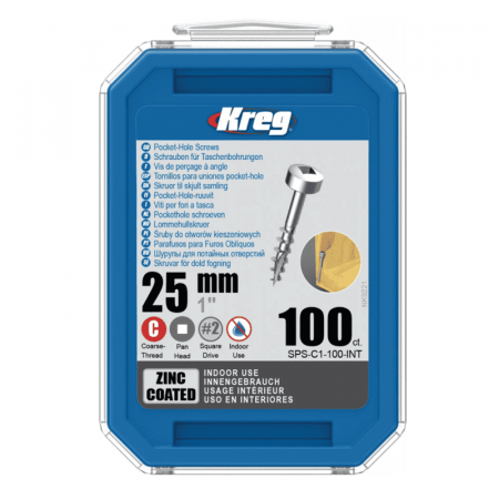 Suruburi si dibluri - Set holtsuruburi pentru gauri in lemn Kreg SPS-C1-100, Ø8x25 mm, 100 bucati