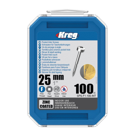 Suruburi si dibluri - Set holtsuruburi pentru gauri in lemn Kreg SPS-F1-100, Ø8x25 mm, 100 bucati