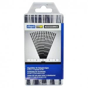 Fierastraie Electrice - Set lame pentru fierastrau de traforaj Scheppach 88000010, 60 piese