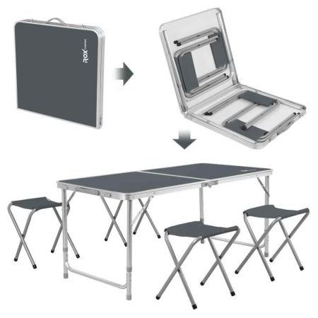 Set masa pliabila cu patru scaune ROX Wood 153CAMP0313, 5 piese [2]