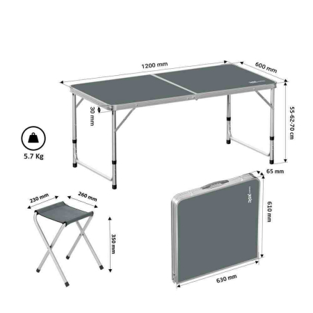 Set masa pliabila cu patru scaune ROX Wood 153CAMP0313, 5 piese [4]