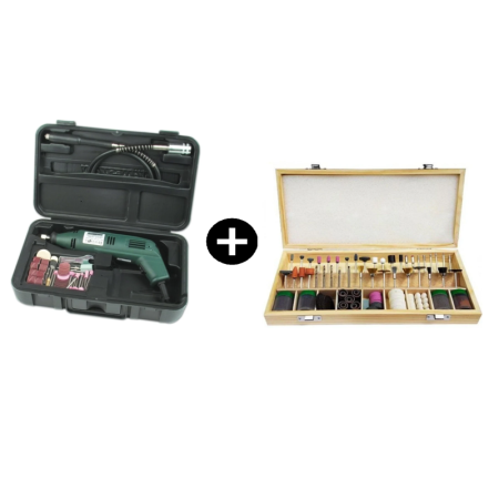 Polizoare Drepte & Biax - Set mini-polizor si accesorii Mannesmann 92577, 135 W, 50 piese