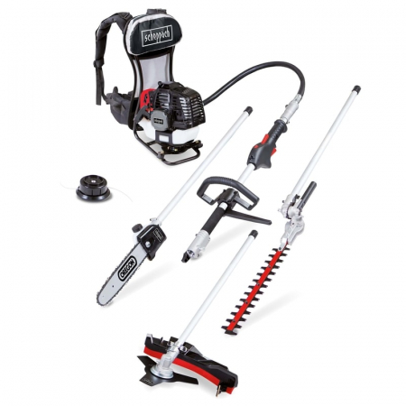 Motocoasa si coasa electrica - Set motocoasa pe benzina 4 in 1 MFH5300-4BP Scheppach 5904805904, 1.8 Cp