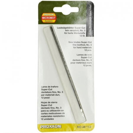 Scule Electrice & Unelte - Set panze de rezerva fara pin pentru fierastrau de traforaj Micromot Proxxon 28113, 130 mm, 41 DPI, 12 bucati