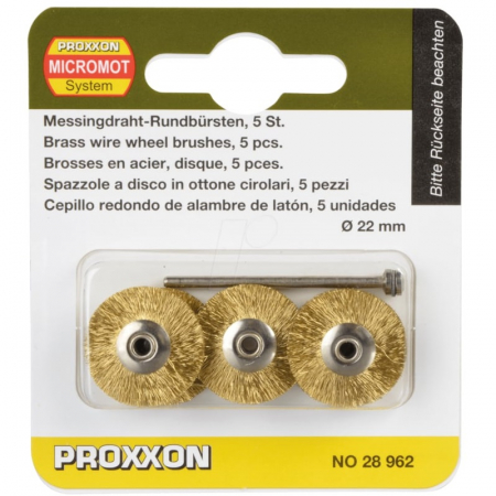 Accesorii polizoare drepte - Set perii din bronz, slefuire metal Proxxon 28962, Ø22 mm, 6 piese
