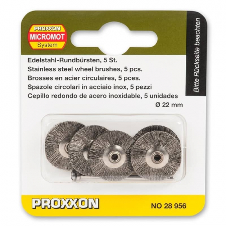 Set perii din inox, slefuire metal Proxxon 28956, Ø22 mm, 6 piese
