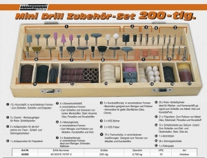 Set pietre pentru slefuire Mannesmann 92568, 200 piese [1]