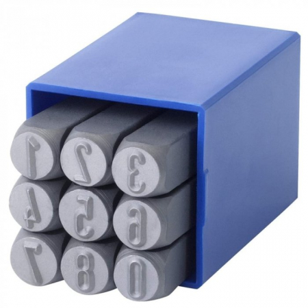 Poansoane Cifre & Litere - Set poansoane de marcat cifre Gravurem 01005000, 5 mm, 9 piese