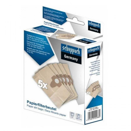 Set saci colectori de praf pentru aspiratoare umed/uscat NTS16/20 Scheppach 7907709703, 5 bucati [1]