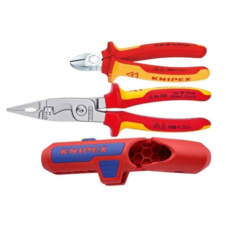 Trusa Electrician - Set scule de mana izolate Knipex 00 31 30 BK V01, 3 piese