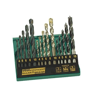 Burghie - Set burghie combinate pentru lemn, piatra si metal Mannesmann 54315, Ø4-10 mm,15 piese